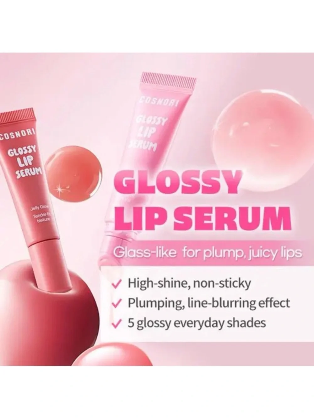 Cosnori 03 Pink Pop Jelly Glow Glossy Lip Serum